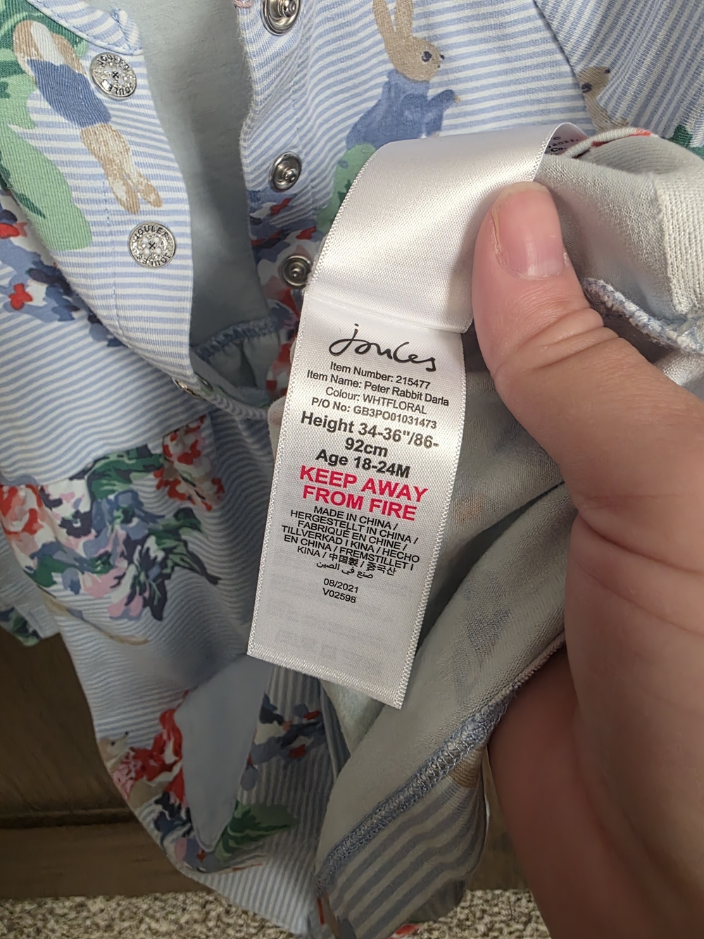 Joules x Beatrix Potter Light Blue Floral Long-Sleeve Dress - Picture 5 of 5
